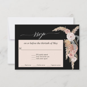Boho Blush Bloemen Pampas Gras Tropische Palmen RS RSVP Kaartje