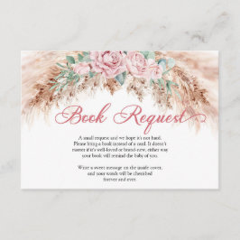 Boho Blush bloemen pampas greenery book request Informatiekaartje