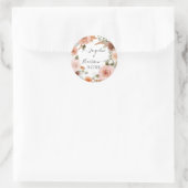 BOHO Blush Bloemen Perzik Roest Groen Waterverf Ronde Sticker (Tas)