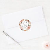 BOHO Blush Bloemen Perzik Roest Groen Waterverf Ronde Sticker (Envelop)