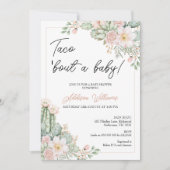 Boho Blush Bloemen Taco 'bout Baby Baby shower Kaart (Voorkant)