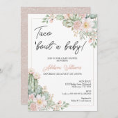 Boho Blush Bloemen Taco 'bout Baby Baby shower Kaart (Voorkant / Achterkant)