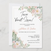 Boho Blush Bloemen Taco 'Over Liefde Koppels Bruid Kaart (Voorkant)