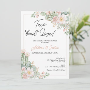 Boho Blush Bloemen Taco 'Over Liefde Koppels Bruid Kaart