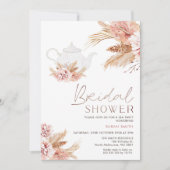 Boho Blush Bloemen Tea Party Vrijgezellenfeest Kaart (Voorkant)