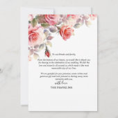 Boho Blush Bloemen Trouw Uitnodiging (Achterkant)