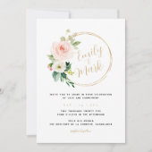 Boho Blush Bloemen Uitnodiging voor bruiloft (Voorkant)