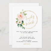 Boho Blush Bloemen Uitnodiging voor bruiloft (Voorkant / Achterkant)