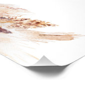 Boho Blush Bloemen Zitplaatskaart Poster (Hoek)