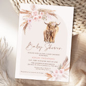 Boho Blush Bloemenboog Heilige Koe Baby shower Kaart