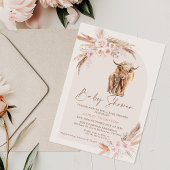 Boho Blush Bloemenboog Heilige Koe Baby shower Kaart