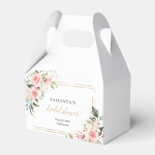 Boho Blush bloemeneucalyptus gouden Vrijgezellenfe Bedankdoosjes (Voorkant Zijde)