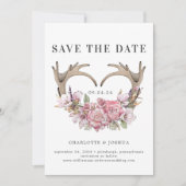 Boho Blush Bloemengewei Foto Bewaar de Datum Save The Date (Voorkant)