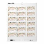 Boho Blush bloemengoud glitter eucalyptus bruiloft Etiket (Full Sheet)