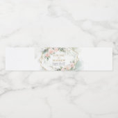 Boho Blush bloemengoud glitter eucalyptus bruiloft Waterfles Etiket (Enkel label)