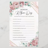 Boho blush bloemengoud groen Nursery Rhyme Quiz (Voorkant)