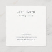 Boho Blush Blue Floral Logo Appointinder Vierkante Visitekaartje (Achterkant)