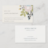 Boho Blush Blue Green Floral Appointinder Visitekaartje (Voorkant / Achterkant)