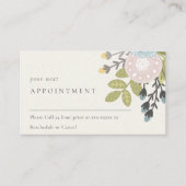 Boho Blush Blue Green Floral Appointinder Visitekaartje (Voorkant)