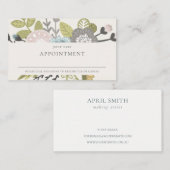 Boho Blush Blue Green Floral Appointinder Visitekaartje (Voorkant / Achterkant)