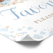 Boho Blush Blue Highland Koe gunsten teken Poster (Hoek)