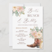 Boho Blush Boots Brunch Bubbly Vrijgezellenfeest Kaart (Voorkant)