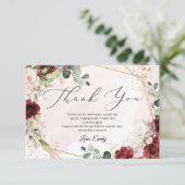 Boho blush bordeauxrood geometrisch Vrijgezellenfe Informatiekaartje (Staand voorkant)