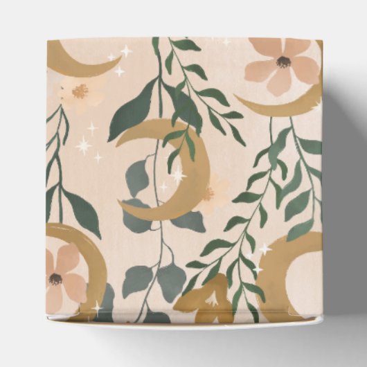 Boho Blush Botanical Moon Custom Baby shower Dank Bedankdoosjes (Bovenkant)