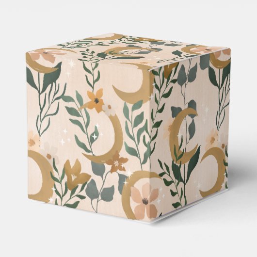 Boho Blush Botanical Moon Custom Baby shower Dank Bedankdoosjes (Achterkant)
