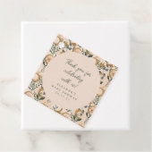 Boho Blush Botanical Moon Custom Baby shower Dank Bedankjes Labels (In situ)