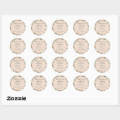 Boho Blush Botanical Moon Custom Baby shower Dank Ronde Sticker (Vel)