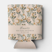 Boho Blush Botanische Maan Bruiloftsviering Op Maa Blikjeskoeler (Achterkant)