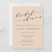 Boho Blush Botanische Maan Script Bruidsborrel Kaart (Voorkant)