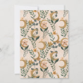 Boho Blush Botanische Maan Script Bruidsborrel Kaart (Achterkant)