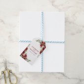 Boho Blush Bourgogne Bloemen Goud Geometrisch Brui Cadeaulabel (Met Touw)