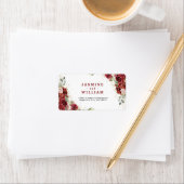 Boho Blush Bourgogne Bloemen Goud Geometrisch Brui Etiket (Insitu)