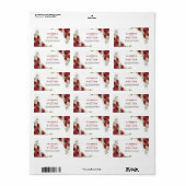 Boho Blush Bourgogne Bloemen Goud Geometrisch Brui Etiket (Full Sheet)