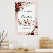 Boho blush Bourgogne gouden folie letters welkom t Poster (Keuken)