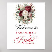 Boho Blush Burgundy Bruiloft Borrel Welkomstbord Poster (Voorkant)