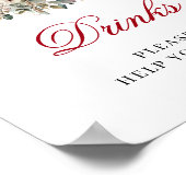 Boho Blush Burgundy Dranken Tafel Sign Dekoratie Poster (Hoek)