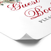 Boho Blush Burgundy Gastboek Bord Bruidsfeest Poster (Hoek)