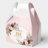 Boho Blush Burgundy Gold Floral 60th Gift Box Bedankdoosjes