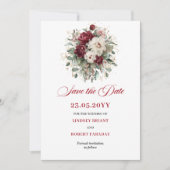 Boho Blush Burgundy Goud Save The Date Kaart (Voorkant)