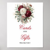 Boho Blush Burgundy Kaarten en Cadeaus Bord Poster (Voorkant)
