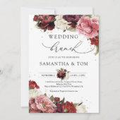 Boho Blush burgundy mauve peonies bruiloft brunch Kaart (Voorkant)