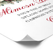 Boho Blush Burgundy Mimosa Bar Bloemstuk Tafelmode Poster (Hoek)