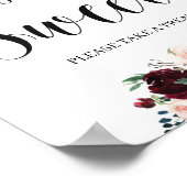 Boho Blush Burgundy navy floral love is een zoet t Poster (Hoek)