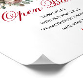 Boho Blush Burgundy Open Bar Huwelijksbord Poster (Hoek)