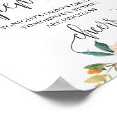 Boho Blush burgundy oranje bloemstuk open bar bord Poster (Hoek)