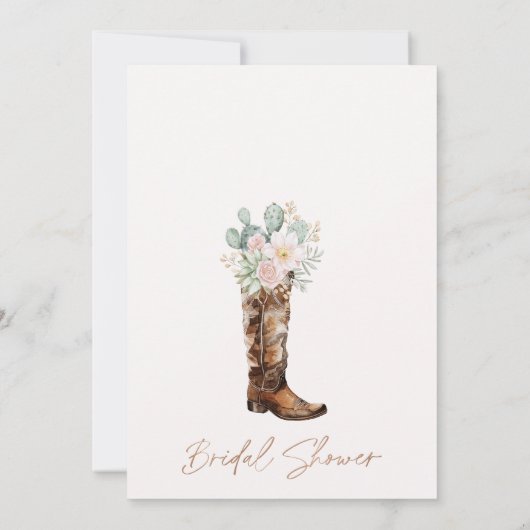 Boho Blush Cacti Boots Brunch Bubbly Vrijgezellenf Kaart (Achterkant)